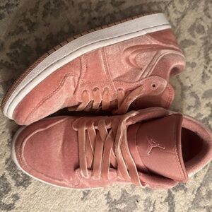 Pink velvet jordans